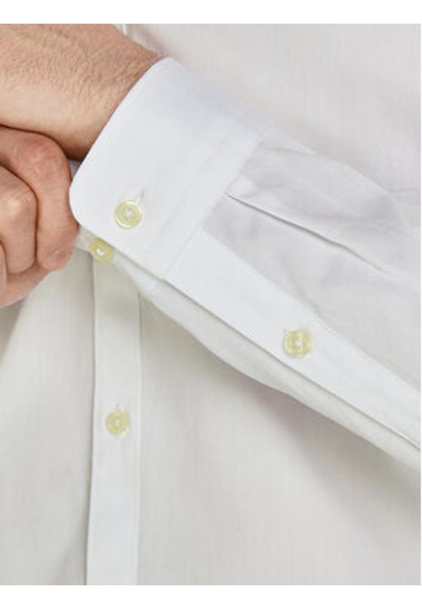 Jack & Jones Koszula 12201905 Biały Slim Fit. Kolor: biały. Materiał: bawełna