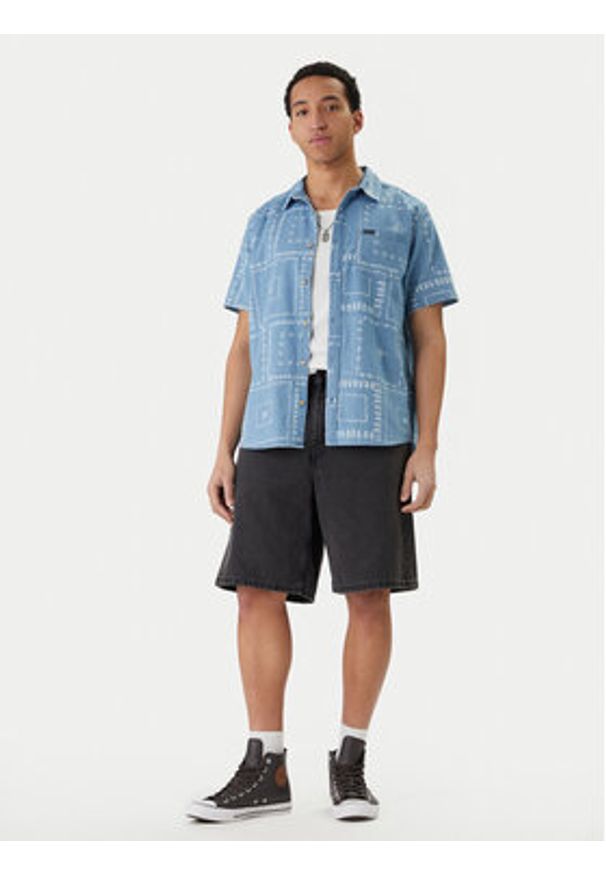 RVCA Koszula Frame Chambray AVYWT00507 Błękitny Regular Fit. Kolor: niebieski. Materiał: bawełna