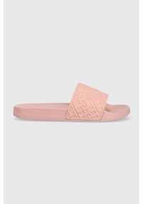 TOMMY HILFIGER - Tommy Hilfiger klapki TH MONOGRAM POOL SLIDE damskie kolor różowy FW0FW06987. Kolor: różowy. Materiał: materiał. Wzór: gładki