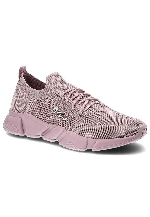 Big-Star - Różowe Sneakersy Big Star Damskie Buty Sportowe. Kolor: różowy. Materiał: materiał. Szerokość cholewki: normalna. Wzór: kolorowy. Styl: sportowy