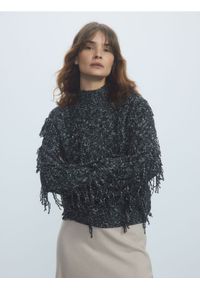 Reserved - Sweter z wełną - wielobarwny. Materiał: wełna