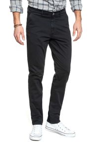 Wrangler - WRANGLER SPODNIE MĘSKIE CHINO DARK NAVY W16LA1XAE 112127300. Materiał: materiał #1