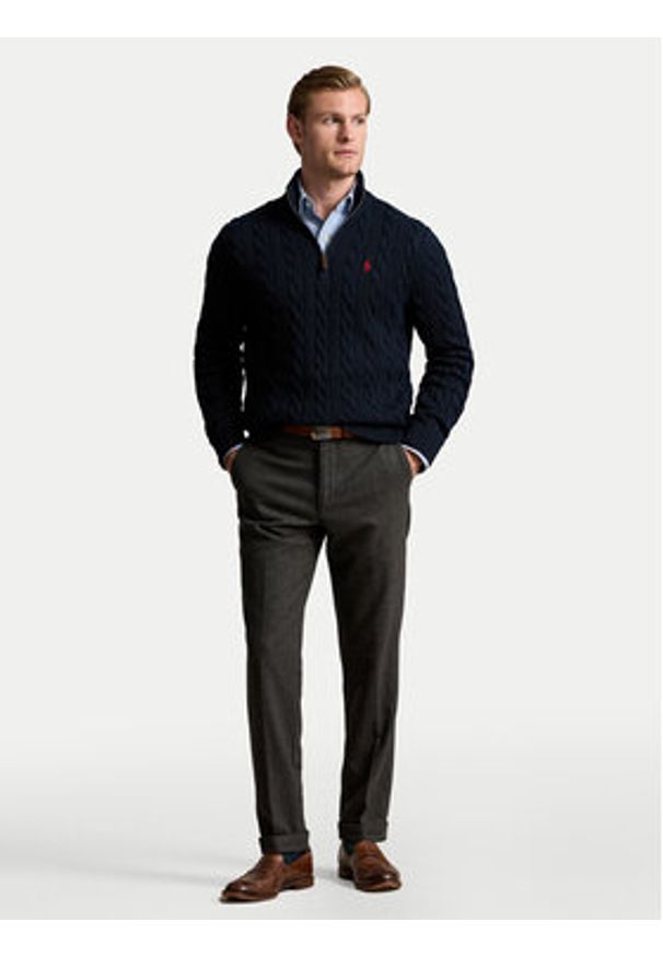 Polo Ralph Lauren Sweter 710810841001 Granatowy Regular Fit. Typ kołnierza: polo. Kolor: niebieski. Materiał: bawełna