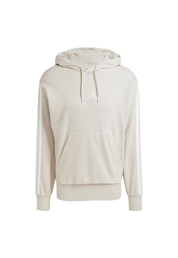 Adidas - Bluza z kapturem Essentials 3-Stripes French Terry. Typ kołnierza: kaptur. Kolor: biały, wielokolorowy, beżowy. Materiał: materiał