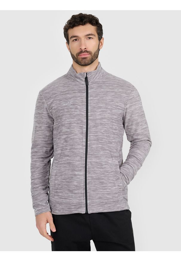 4f - 4F Polar ze stójką regular męski - szary XXL. Typ kołnierza: kołnierzyk stójkowy. Kolor: szary. Materiał: polar. Sezon: zima. Sport: wspinaczka, snowboard, turystyka piesza, narciarstwo