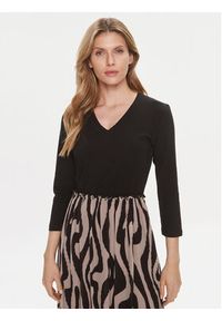 Liu Jo Sukienka codzienna WA4112 J7821 Czarny Regular Fit. Okazja: na co dzień. Kolor: czarny. Materiał: syntetyk. Typ sukienki: proste. Styl: casual