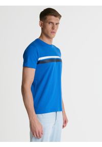 Big-Star - Koszulka męska z nadrukiem na piersi niebieska Eskiletter 401. Okazja: na co dzień. Kolor: niebieski. Materiał: dzianina, jeans, bawełna. Wzór: nadruk. Styl: casual, elegancki #5