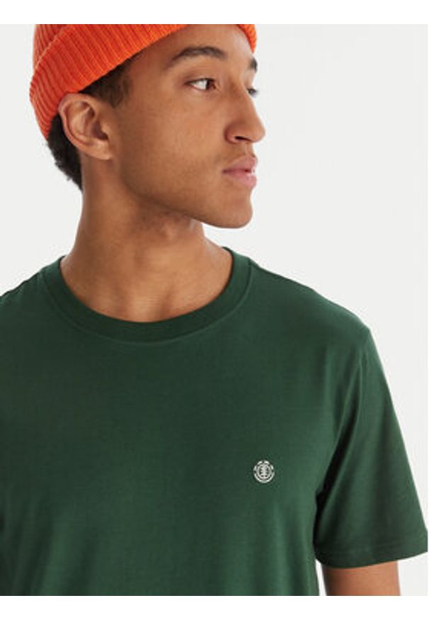 Element T-Shirt Icon Embroidery ELYKT00168 Zielony Regular Fit. Kolor: zielony. Materiał: bawełna