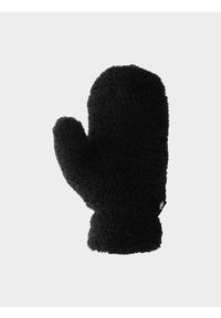 4f - Rękawiczki zimowe z jednym palcem uniseks - czarne. Kolor: czarny. Materiał: materiał. Sezon: zima