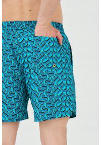 Guess - GUESS Męskie szorty kąpielowe niebiesko-granatowe, Rozmiar L. Kolor: wielokolorowy. Materiał: poliester #6