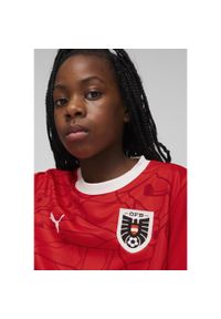 Puma - Młodzieżowa, domowa koszulka reprezentacji Austrii w piłce nożnej 2024 PUMA. Kolor: czerwony. Sport: piłka nożna