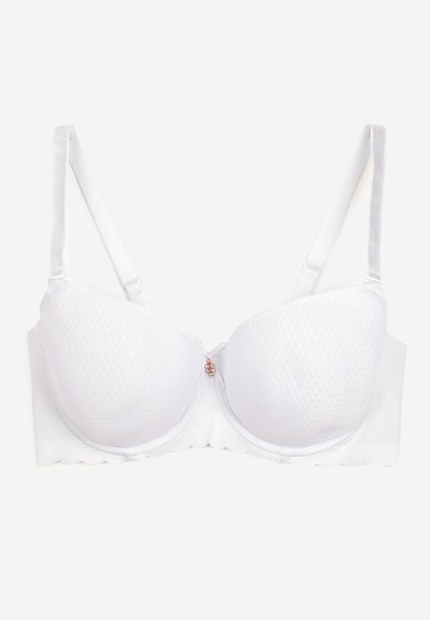 Renee - Biały Biustonosz Oddychający Typu Spacer Namsari. Kolor: biały. Materiał: jeans