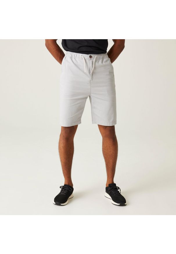 Regatta - Męskie spodenki chino Aldan Casual. Kolor: szary. Materiał: bawełna, materiał. Sport: turystyka piesza