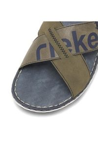 Rieker Klapki 21098-54 Khaki. Kolor: brązowy. Materiał: skóra