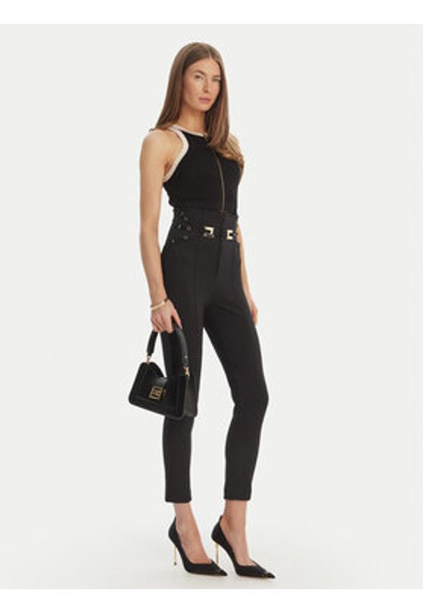 Elisabetta Franchi Spodnie materiałowe PA-158-61E2-V350 Czarny Skinny Fit. Kolor: czarny. Materiał: syntetyk