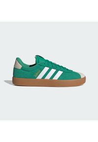 Adidas - Buty VL Court 3.0. Kolor: szary, zielony, wielokolorowy, biały. Materiał: skóra