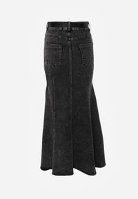 Renee - Czarna Spódnica Syrenka z Bawełny Jeansowa High Waist z Paskiem Appala. Okazja: na co dzień. Stan: podwyższony. Kolor: czarny. Materiał: bawełna, jeans. Styl: casual, elegancki #8