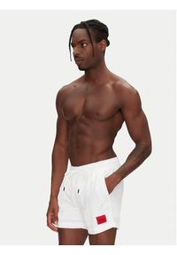 Hugo - HUGO Szorty kąpielowe Dominica 50493450 Biały Regular Fit. Kolor: biały. Materiał: syntetyk #7