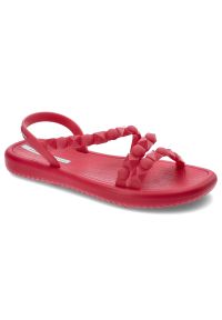 Różowe Sandały Ipanema Stylowe Wsuwane Obuwie Damskie. Okazja: na spacer, na plażę. Zapięcie: bez zapięcia. Kolor: różowy. Materiał: materiał, tworzywo sztuczne. Wzór: geometria, paski. Sezon: lato. Styl: elegancki #1