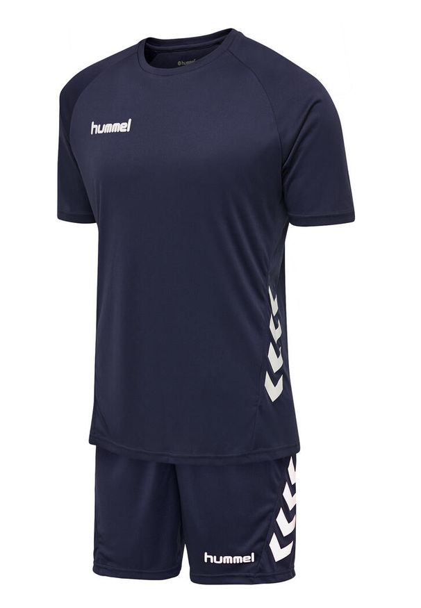 Strój piłkarski dla dorosłych Hummel Promo Set. Kolor: niebieski. Sport: piłka nożna