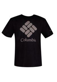 columbia - Koszulka turystyczna męska Columbia Trek Logo. Kolor: czarny. Materiał: bawełna. Sport: turystyka piesza