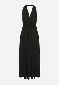 Born2be - Czarna Koktajlowa Sukienka Multiway z Wiskozą i Wiązaniem na Szyi Lilazza. Okazja: na imprezę. Typ kołnierza: dekolt w kształcie V. Kolor: czarny. Materiał: wiskoza. Typ sukienki: rozkloszowane. Styl: wizytowy #4