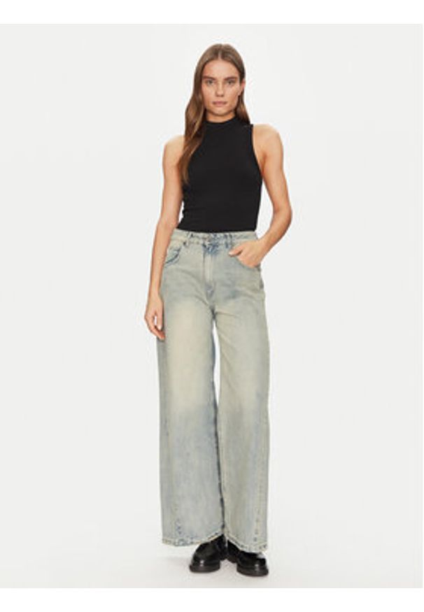 ViCOLO Jeansy DD5122 Niebieski Wide Leg. Kolor: niebieski