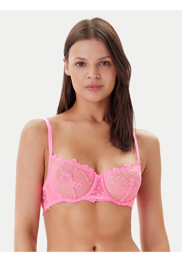 Guess Biustonosz z fiszbiną O5GC15 KCQC0 Różowy. Kolor: różowy. Materiał: syntetyk