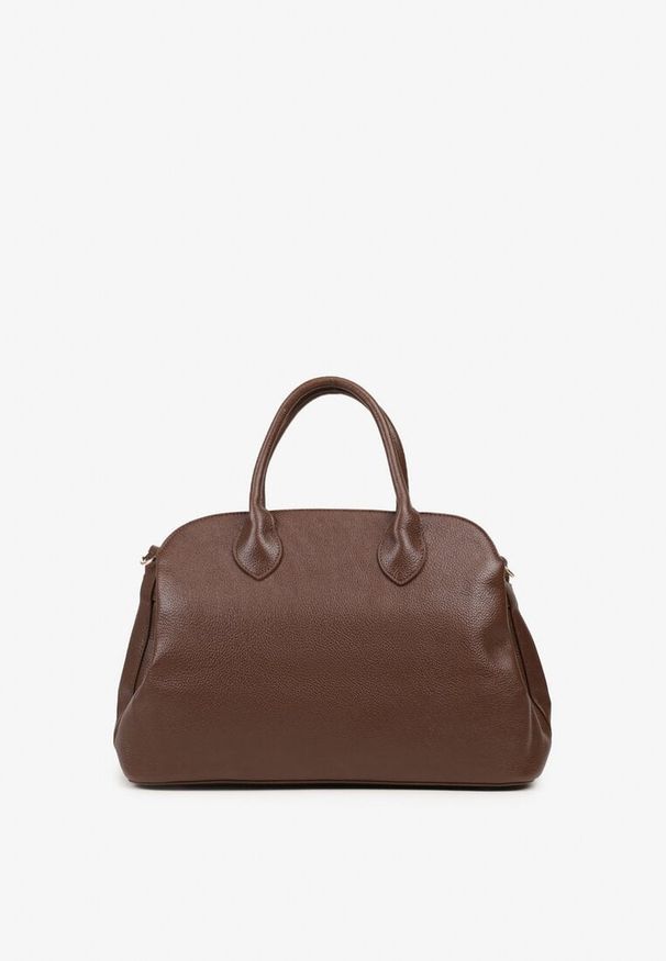 Renee - Brązowa Torebka Shopperka na Ramię z Paskiem Arovire. Kolor: brązowy. Styl: klasyczny, biznesowy, casual, elegancki. Rodzaj torebki: na ramię