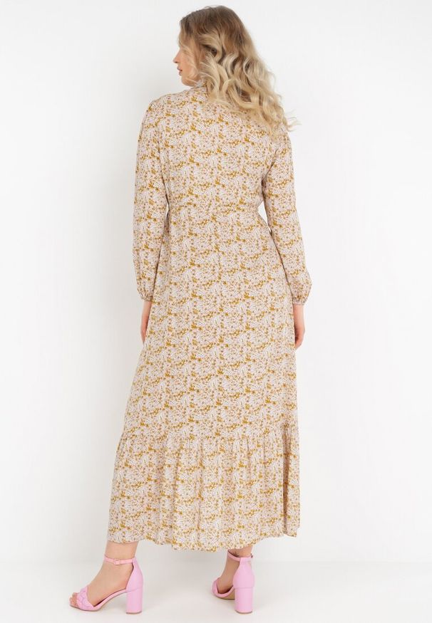 Born2be - Żółta Sukienka Basinna. Kolor: żółty. Typ sukienki: koszulowe. Styl: elegancki, klasyczny. Długość: maxi