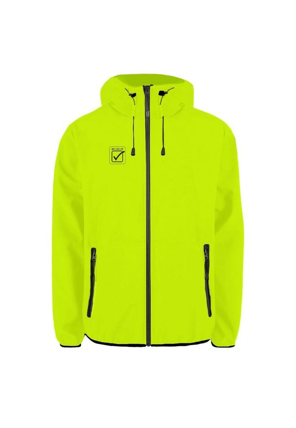 Givova - Fluo Żółta Unisex Softshell Kurtka - Funkcjonalność i Styl. Kolor: żółty. Materiał: softshell. Sport: turystyka piesza