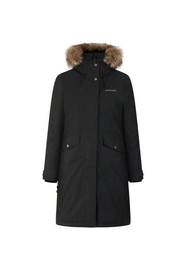 Parka dla kobiet Didriksons Erika. Kolor: czarny. Sezon: zima, jesień. Styl: elegancki