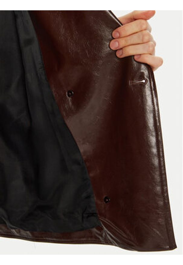 ACCESS FASHION Kurtka z imitacji skóry 44-1060-806 Brązowy Relaxed Fit. Kolor: brązowy. Materiał: skóra
