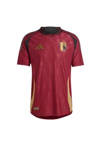 Adidas - Koszulka Belgium 2024 Home Authentic. Kolor: brązowy, wielokolorowy, czerwony. Sport: piłka nożna