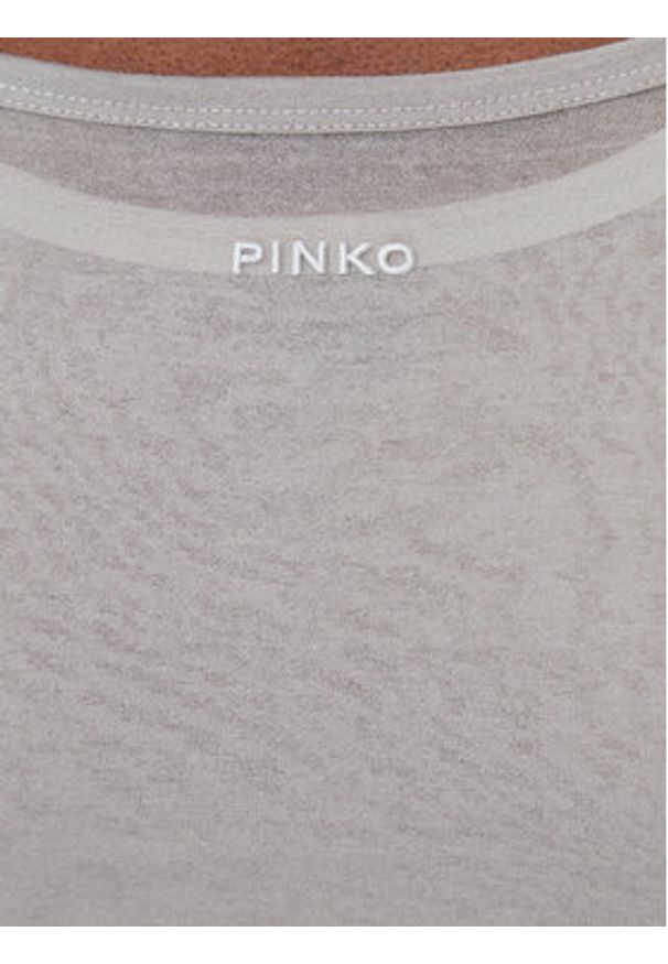 Pinko - PINKO Bluzka 104653 A2CL Szary Regular Fit. Kolor: szary. Materiał: bawełna