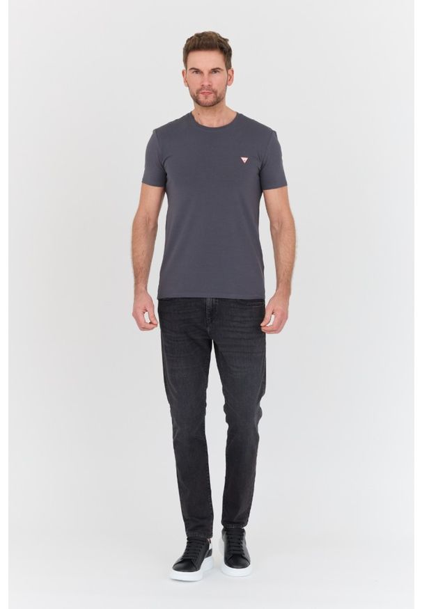 Guess - GUESS Grafitowy męski t-shirt Core Tee Str, Rozmiar M. Kolor: szary
