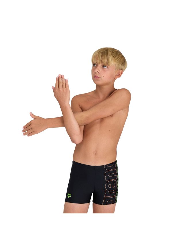 Szorty Kąpielowe Arena Swim Short Graphic Junior. Kolor: wielokolorowy, czarny, zielony. Materiał: materiał