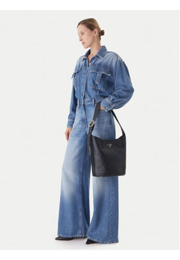 Guess Torebka Cresidia II HWPD98 88040 Czarny. Kolor: czarny. Materiał: skórzane