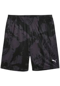 Puma - Męskie Spodenki Train All Day Z Nadrukiem Na Całej Powierzchni. Kolor: czarny. Wzór: nadruk. Sport: turystyka piesza
