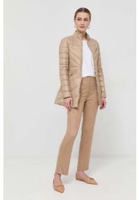 Patrizia Pepe kurtka puchowa damska kolor beżowy przejściowa. Kolor: beżowy. Materiał: puch #1