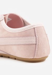 Renee - Różowe Sneakersy Klasyczne Tenisówki z Zamszu Naturalnego Talanashta. Okazja: na co dzień. Kolor: różowy. Materiał: zamsz #6