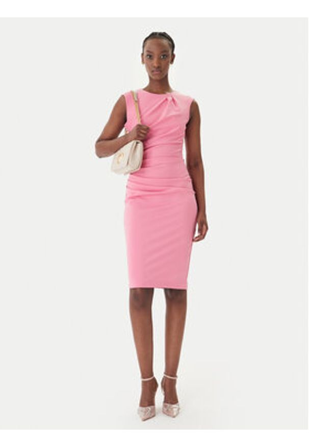 Rinascimento Sukienka koktajlowa CFC0127683003 Różowy Slim Fit. Kolor: różowy. Materiał: syntetyk. Styl: wizytowy