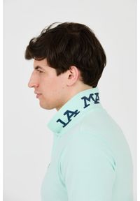 La Martina - LA MARTINA Miętowe męskie polo z małym logo, Rozmiar L. Typ kołnierza: polo. Kolor: zielony #6