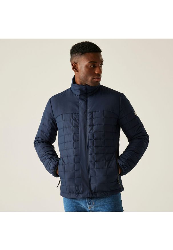 Regatta - Kurtka męska przejściowa Haire. Kolor: niebieski. Materiał: tkanina, puch, polar, materiał. Sport: turystyka piesza