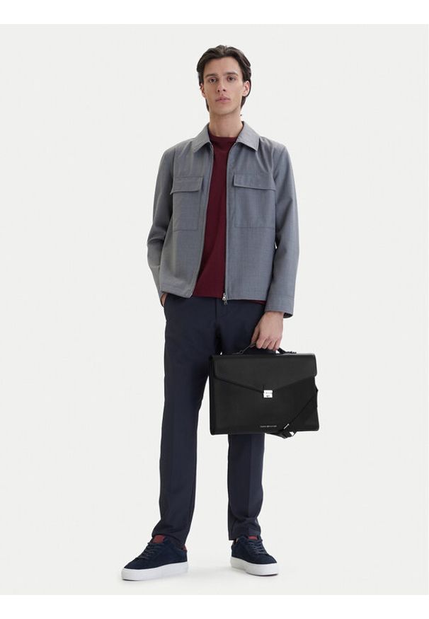 TOMMY HILFIGER - Tommy Hilfiger Aktówka Th Business Leather Computer Bag AM0AM14163 Czarny. Kolor: czarny. Materiał: skóra
