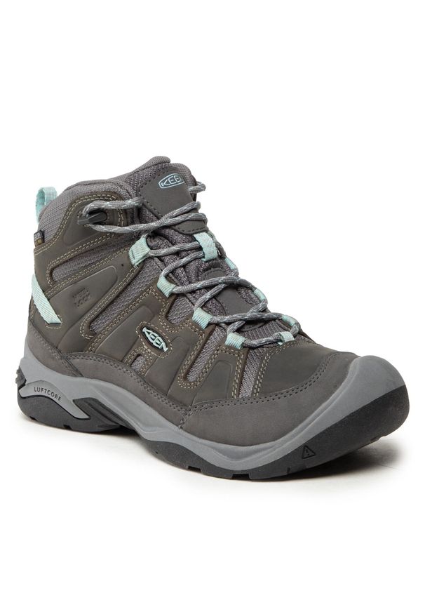 keen - Trekkingi Keen Circadia Mid Wp 1026763 Steel Grey/Cloud Blue. Kolor: szary. Materiał: nubuk, skóra