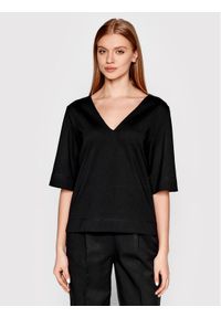 Sisley T-Shirt 3I1XL4161 Czarny Relaxed Fit. Kolor: czarny. Materiał: bawełna #1