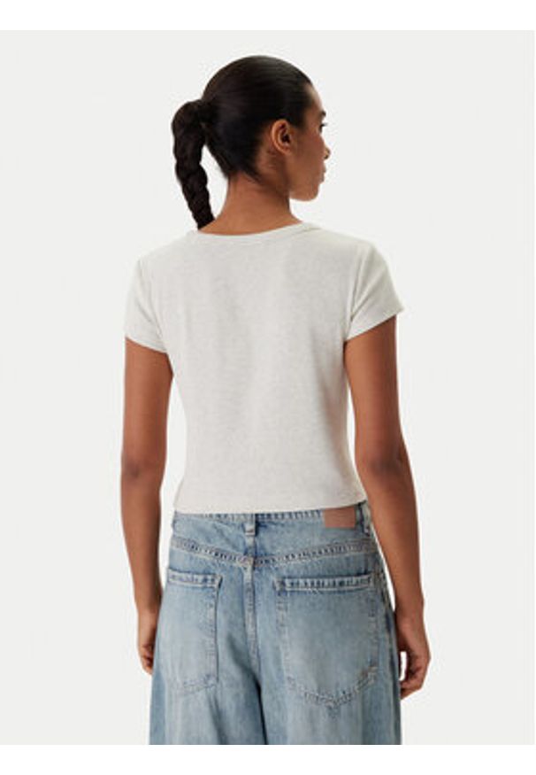 Calvin Klein Jeans T-Shirt LV047C200G Beżowy Slim Fit. Kolor: beżowy. Materiał: bawełna