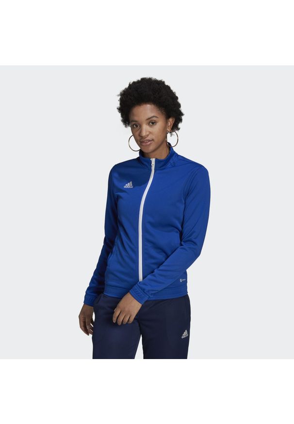 Adidas - Bluza piłkarska damska adidas Entrada 22 Track Jacket. Kolor: niebieski, biały, wielokolorowy. Sport: piłka nożna