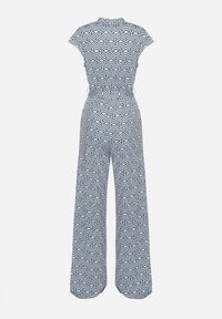 Born2be - Niebieski Kombinezon z Wiskozą Wiązany w Pasie Sosofia. Okazja: na co dzień, na spacer. Kolor: niebieski. Materiał: wiskoza. Styl: casual, elegancki #3